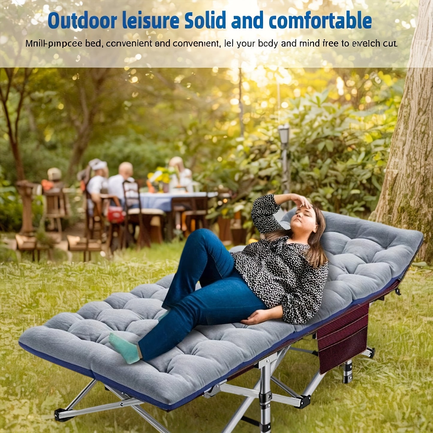 SPZTJK Soft, Warm, Cozy Adjustable Folding Camping Bed