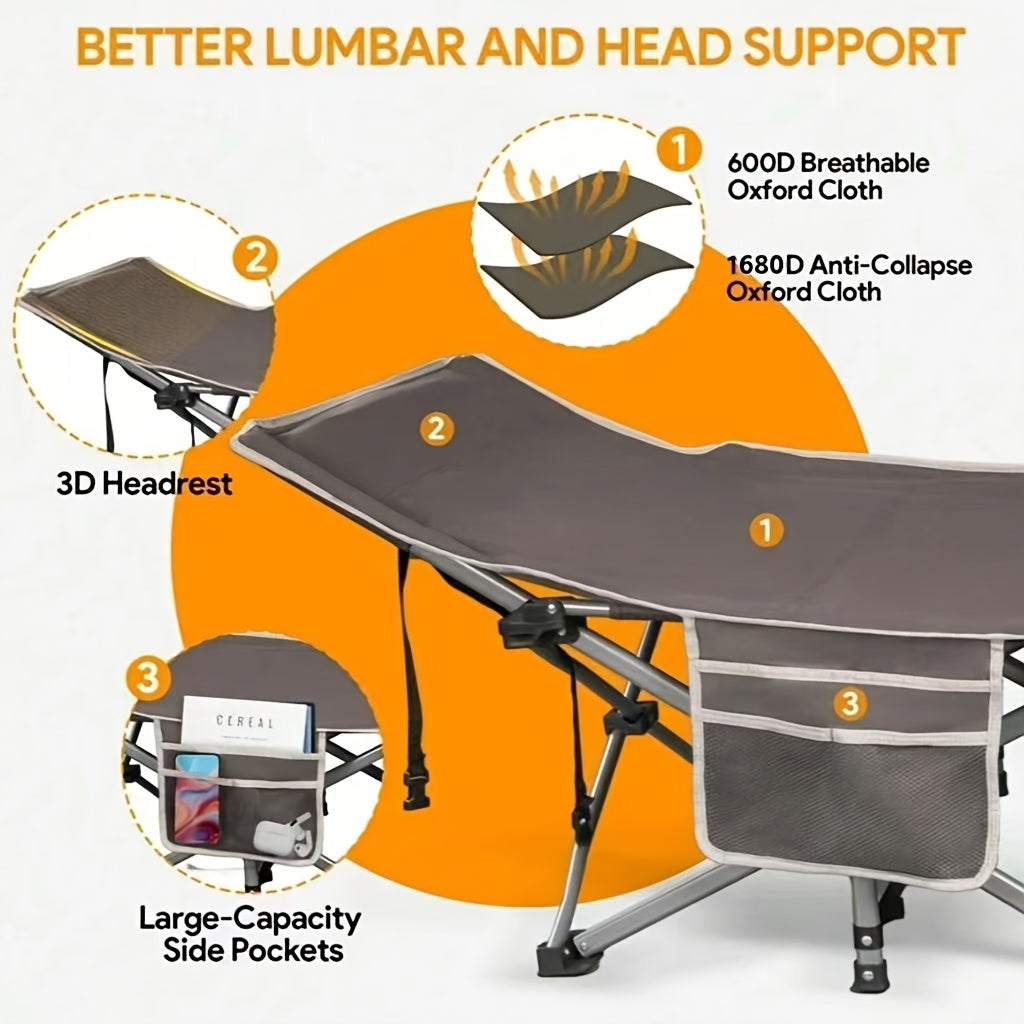 SPZTJK Soft, Warm, Cozy Adjustable Folding Camping Bed