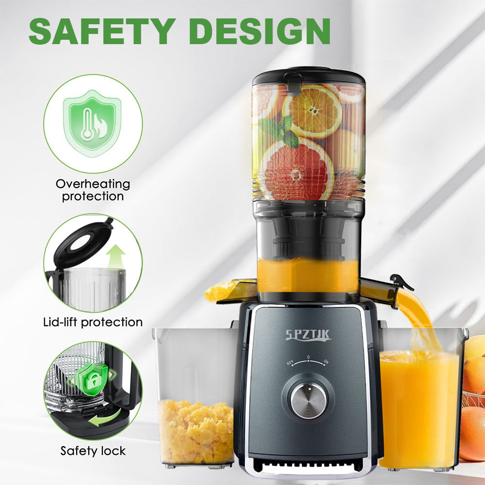 Cold Press Juicer, Celiberry Slow Masticating Juicer Machines with 5.3" Large