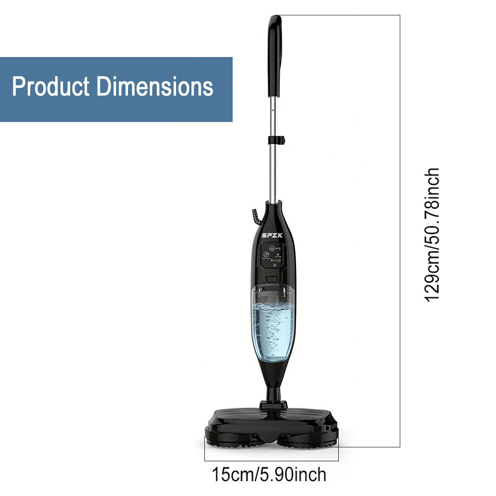 SPZTJK 2026 Steam Mop with Rotating Spin Pads & Steam Blaster Technology - 10-in-1 Heavy-Duty Scrubbing Mop, 3 Steam Modes, LED Headlights, Washable Pads