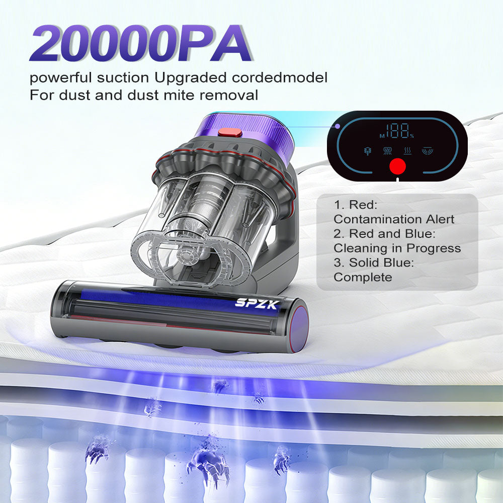 SPZTJK Upgraded Version Mattress Vacuum Cleaner, Mattress Cleaner Machine Deep Cleaner, 20Kpa Bed Vacuum Cleaner with UVC And Hot Air And High Heating