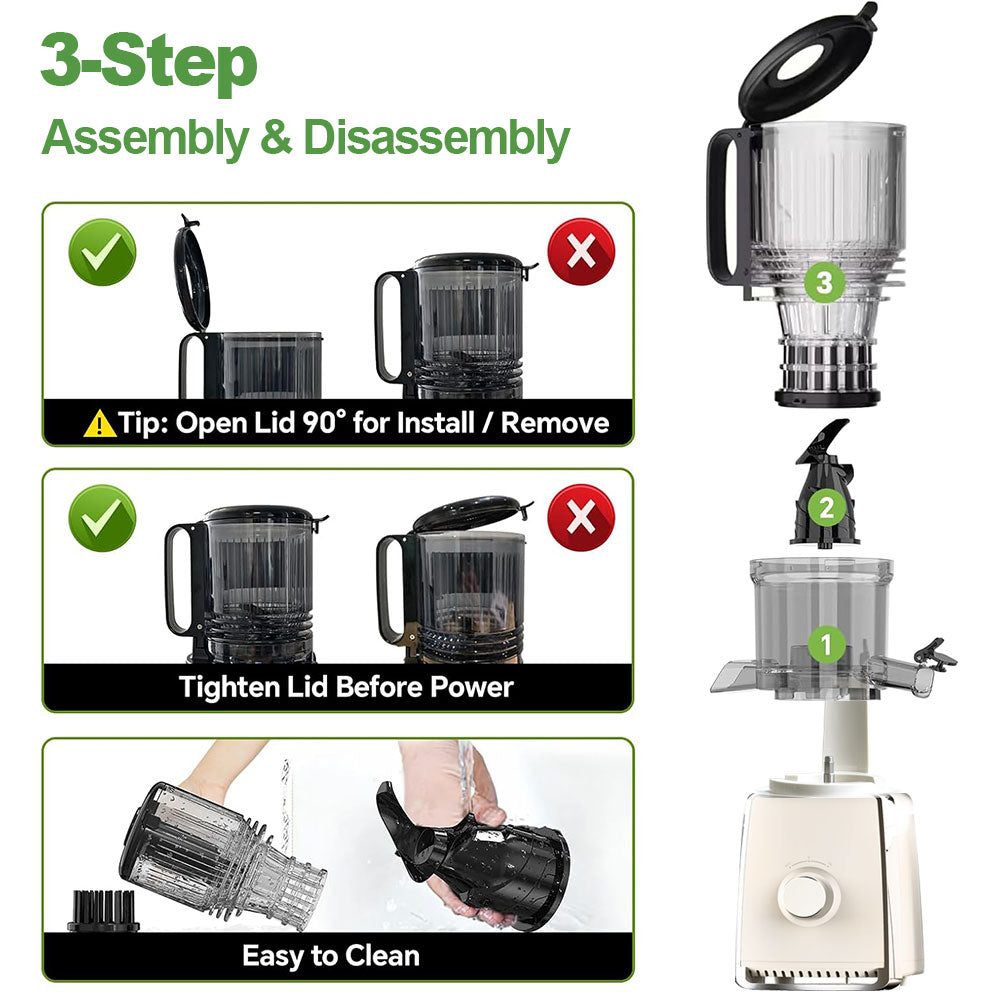 Cold Press Juicer, Celiberry Slow Masticating Juicer Machines with 5.3" Large