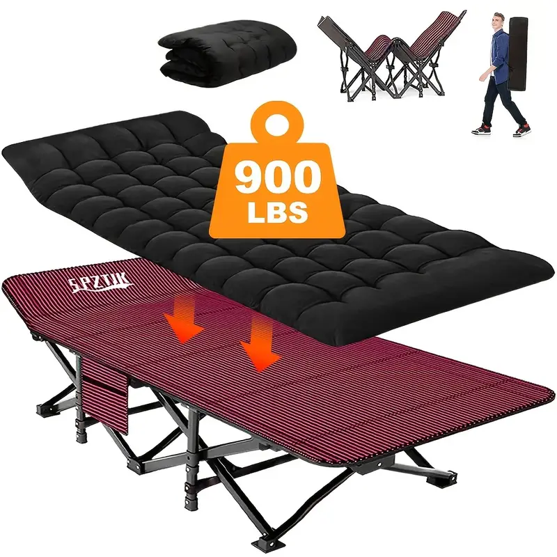 SPZTJK Soft, Warm, Cozy Adjustable Folding Camping Bed