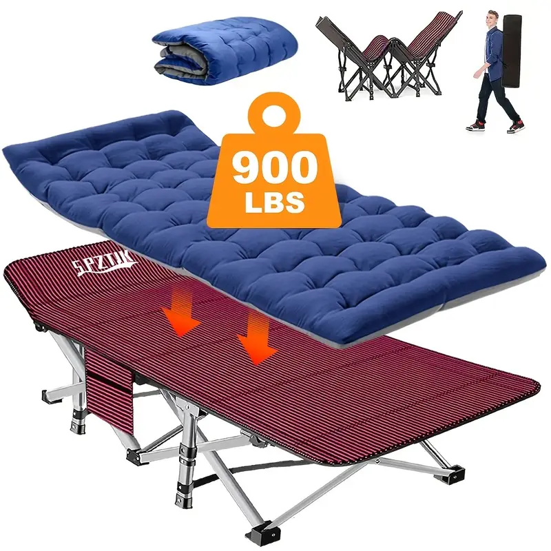 SPZTJK Soft, Warm, Cozy Adjustable Folding Camping Bed