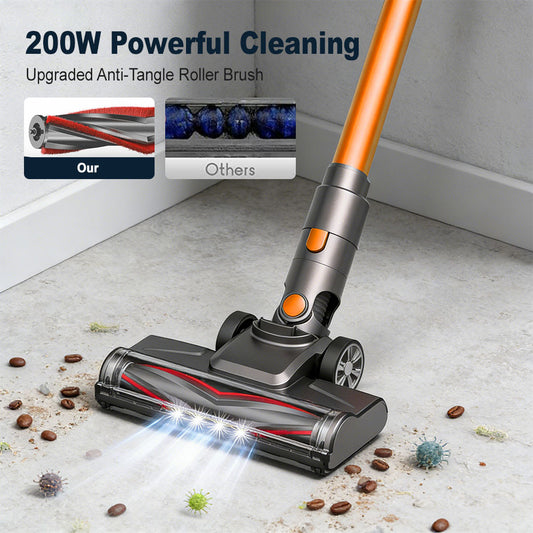 SPZTJK Cordless Vacuum Cleaner, 20Kpa Powerful Stick Vacuum with 45min Runtime, Anti-Tangle Vacuum Cleaners for Home, 50.72oz Dust Cup, Rechargeable Wireless Vacuum for Hardwood Floor Carpet Pet Hair