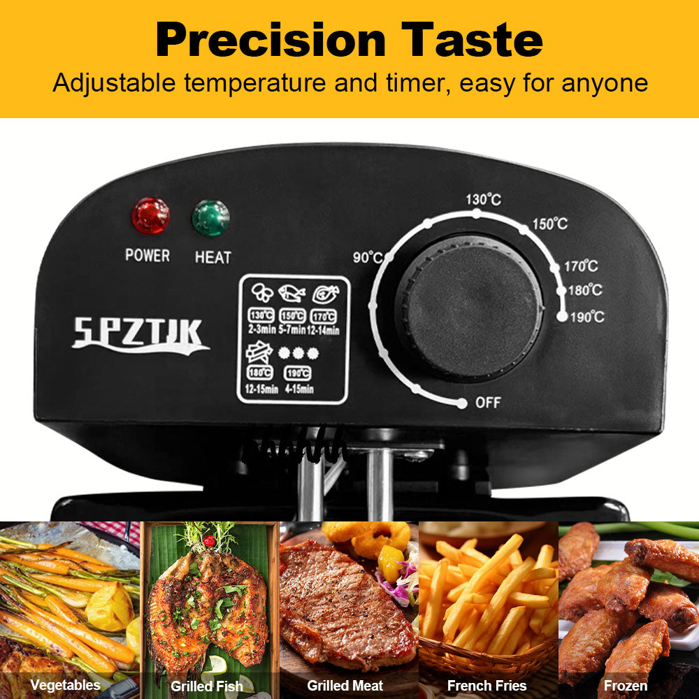 SPZTJK 1500W Stainless Steel Electric Deep Fryer | 3L Cups with View Window Lid