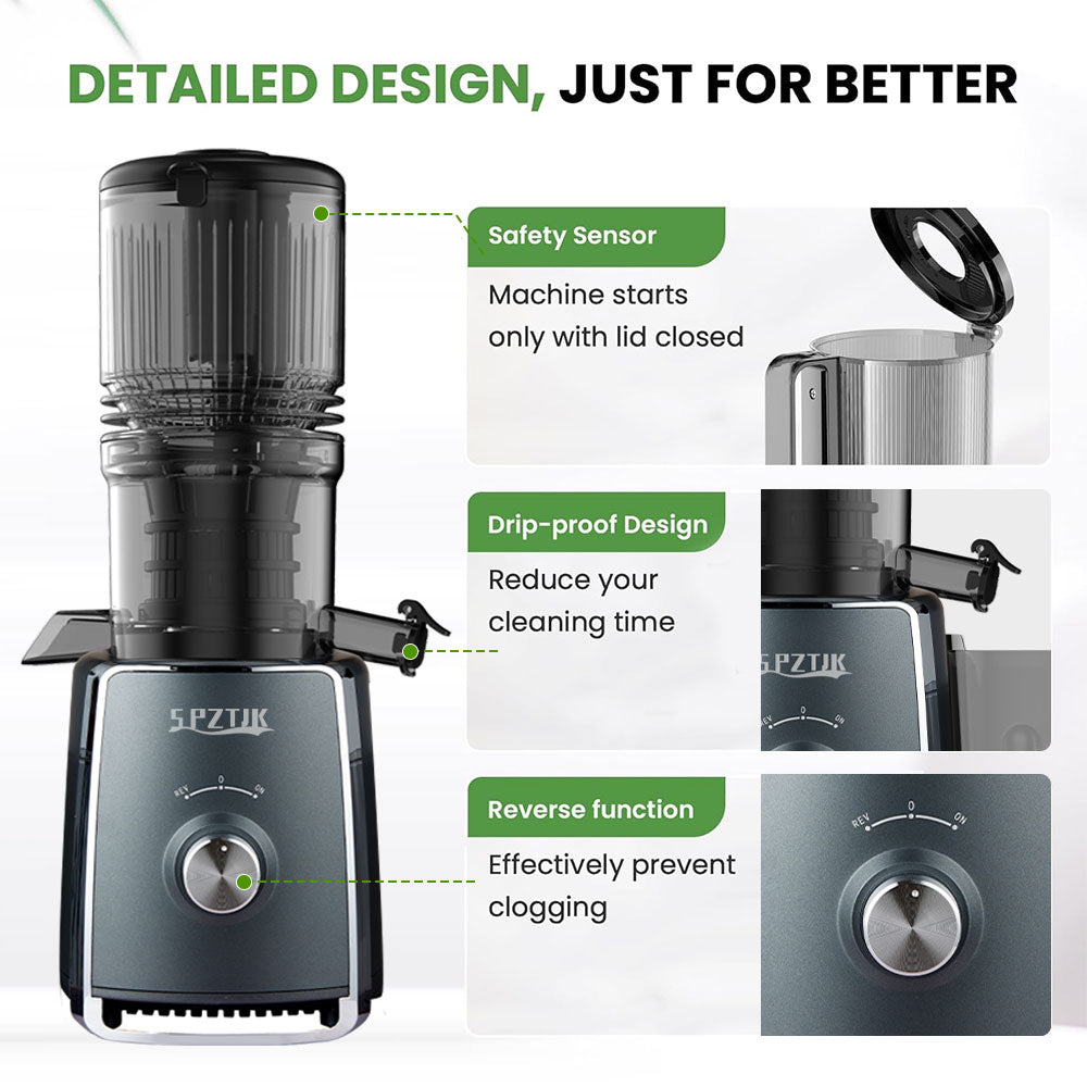 Cold Press Juicer, Celiberry Slow Masticating Juicer Machines with 5.3" Large