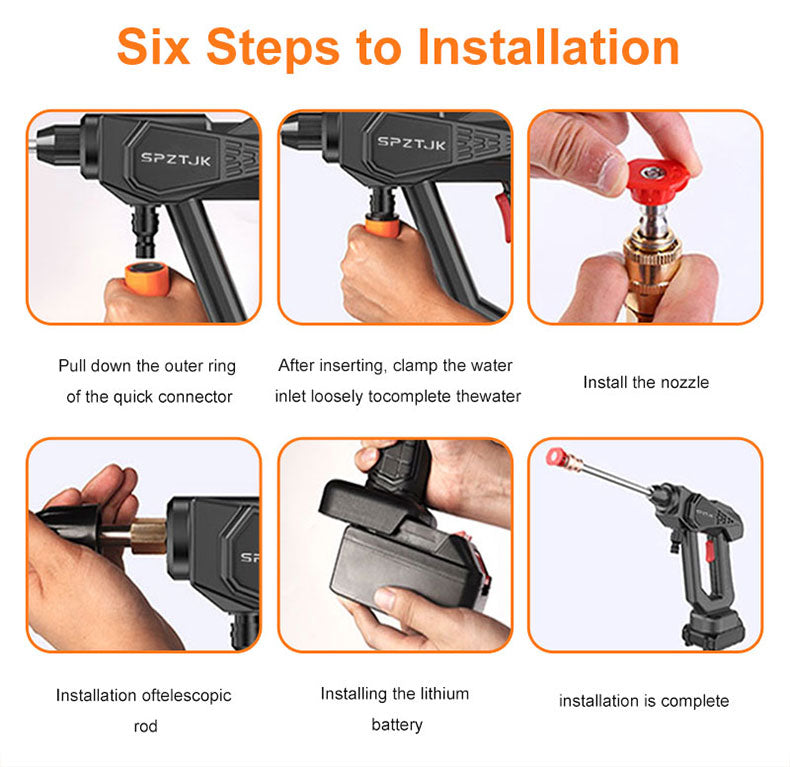 SPZTJK High Pressure Washer with Versatile Nozzle