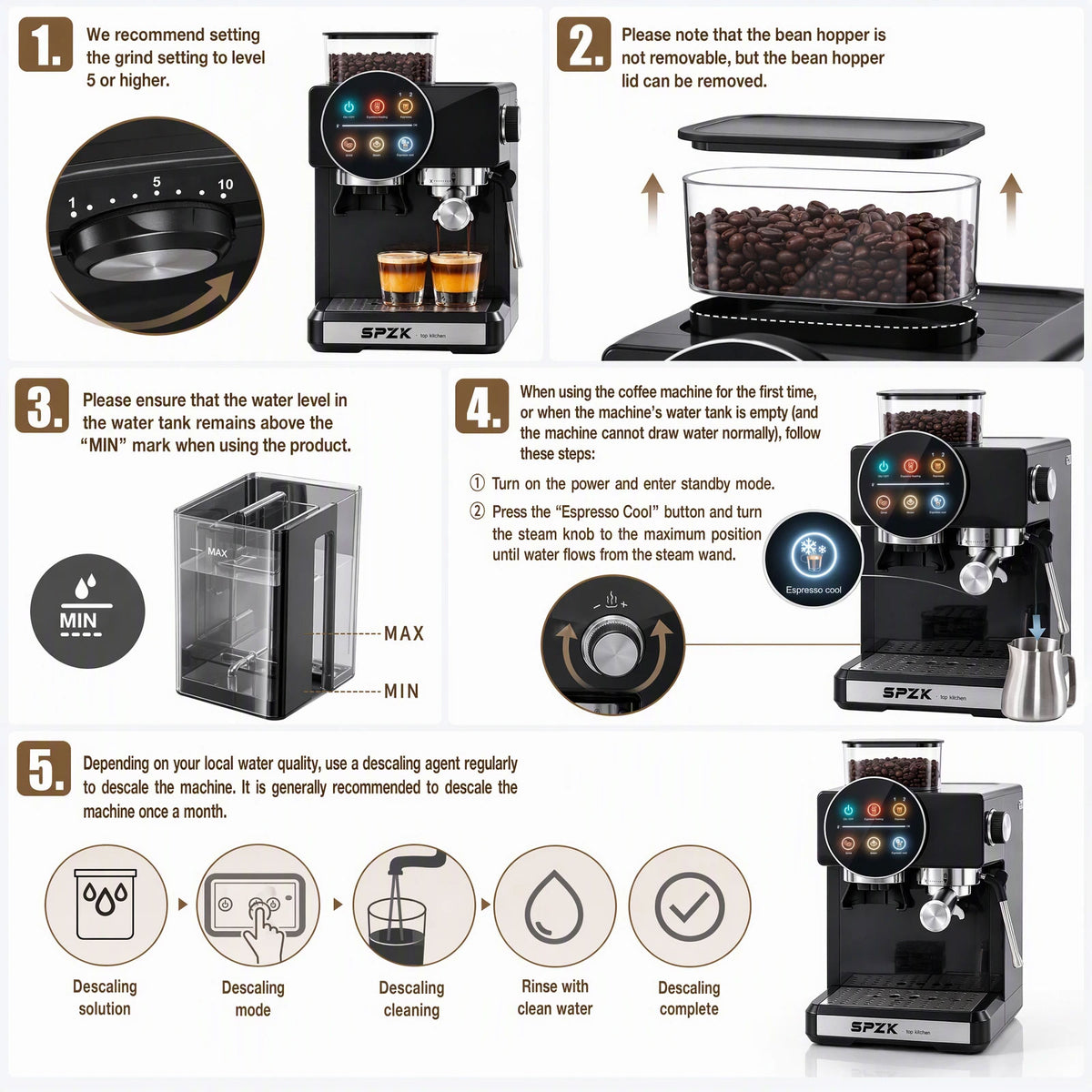 SPZK Espresso Machine with Grinder | CM5510