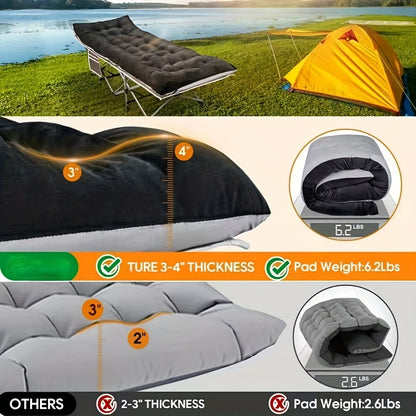 Soft, Warm, Cozy Adjustable Folding Camping Bed