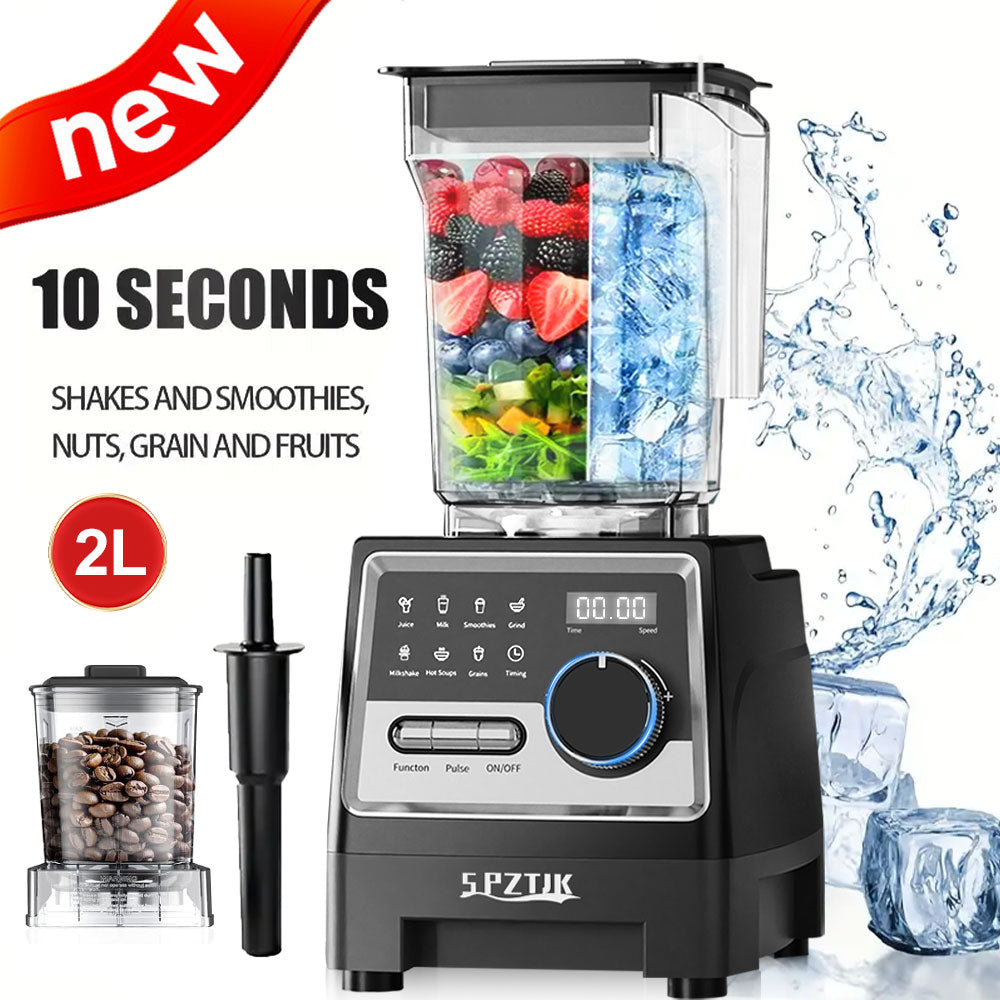 SPZTJK 28000RPM Pro Blender with 2 Containers, 68oz+800ml + Professional Blender | 8 Functions Powerful Kitchen Blender And Grinder Combo | for Coffee Beans, Dried Chili