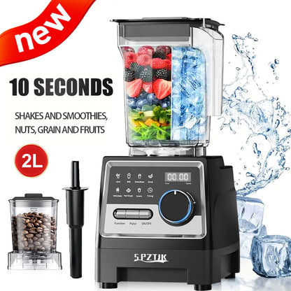 SPZTJK 28000RPM Pro Blender with 2 Containers, 68oz+800ml + Professional Blender | 8 Functions Powerful Kitchen Blender And Grinder Combo | for Coffee Beans, Dried Chili