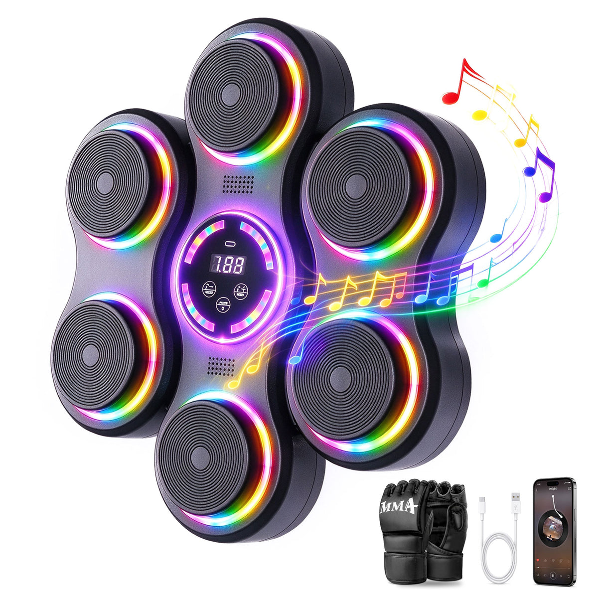 SPZK Wall-Mounted Music Boxing Machine with LED Targets