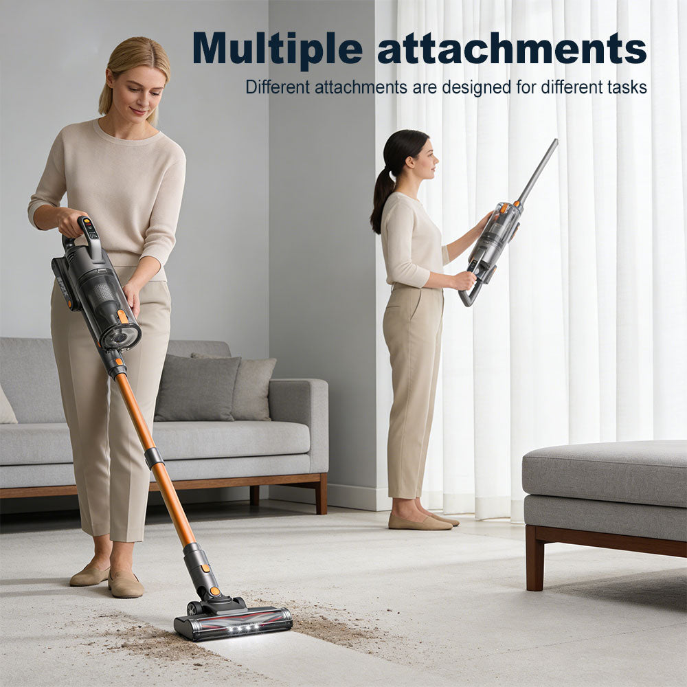 SPZTJK Cordless Vacuum Cleaner, 20Kpa Powerful Stick Vacuum with 45min Runtime, Anti-Tangle Vacuum Cleaners for Home, 50.72oz Dust Cup, Rechargeable Wireless Vacuum for Hardwood Floor Carpet Pet Hair