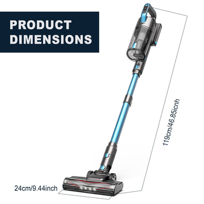 SPZTJK Cordless Vacuum Cleaner, 20Kpa Powerful Stick Vacuum with 45min Runtime, Anti-Tangle Vacuum Cleaners for Home, 50.72oz Dust Cup, Rechargeable Wireless Vacuum for Hardwood Floor Carpet Pet Hair