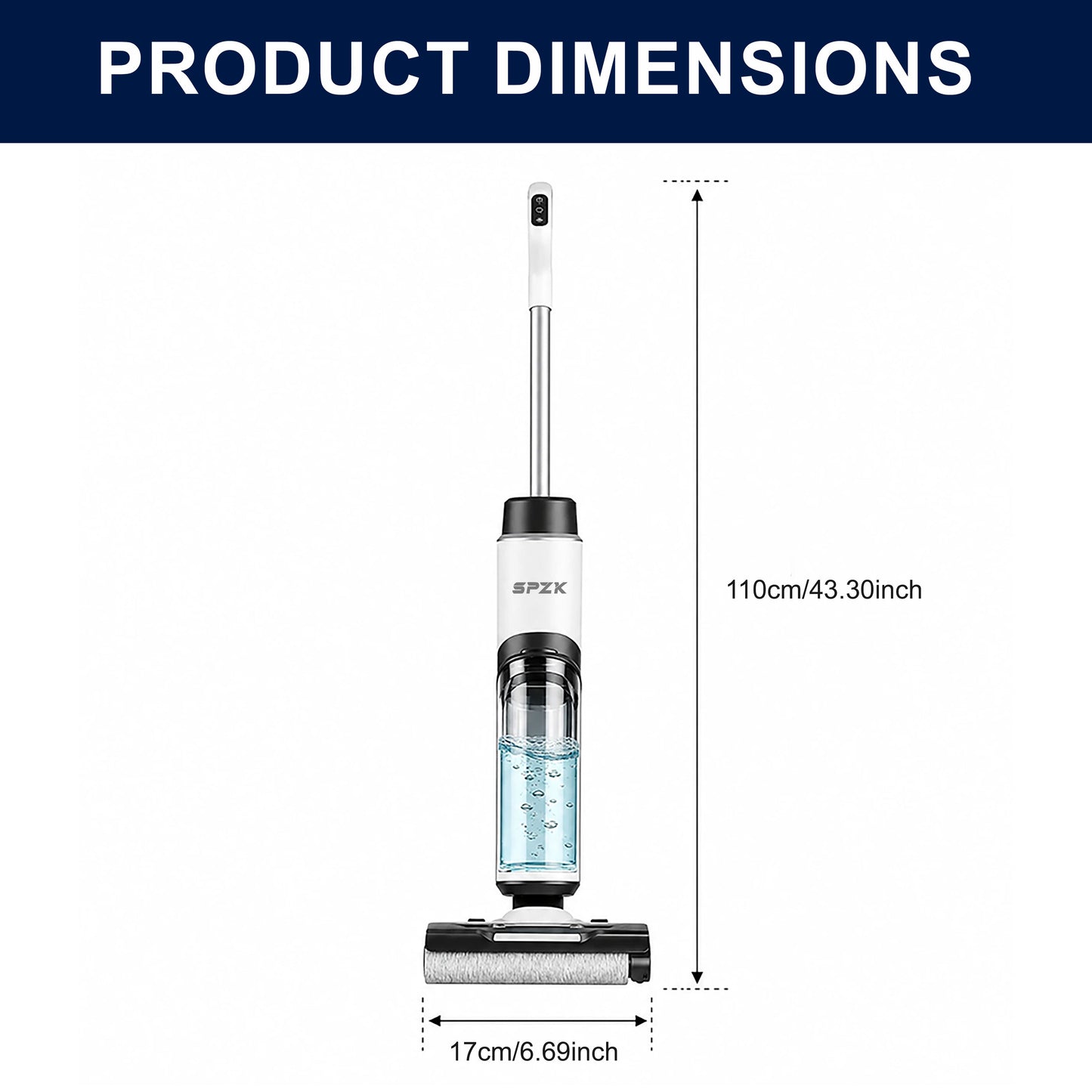SPZK Cordless Wet Dry Vacuum Cleaner All-in-One Floor Washer, White Black Self-Cleaning Smart Floor Mop with Full Accessory Kit, Rechargeable Suction Mop for Hardwood Tile Pet Hair Home Spring Deep Cleaning Holiday Housework