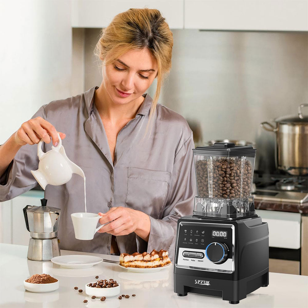 SPZTJK 28000RPM Pro Blender with 2 Containers, 68oz+800ml + Professional Blender | 8 Functions Powerful Kitchen Blender And Grinder Combo | for Coffee Beans, Dried Chili