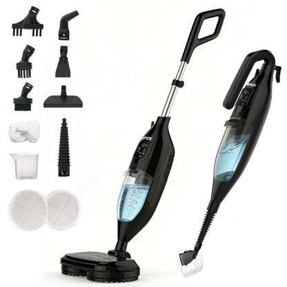 SPZTJK 2026 Steam Mop with Rotating Spin Pads & Steam Blaster Technology - 10-in-1 Heavy-Duty Scrubbing Mop, 3 Steam Modes, LED Headlights, Washable Pads