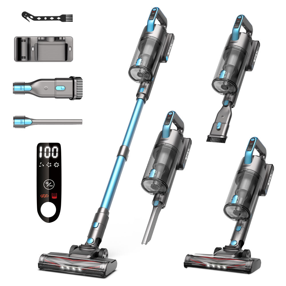 SPZTJK Cordless Vacuum Cleaner, 20Kpa Powerful Stick Vacuum with 45min Runtime, Anti-Tangle Vacuum Cleaners for Home, 50.72oz Dust Cup, Rechargeable Wireless Vacuum for Hardwood Floor Carpet Pet Hair