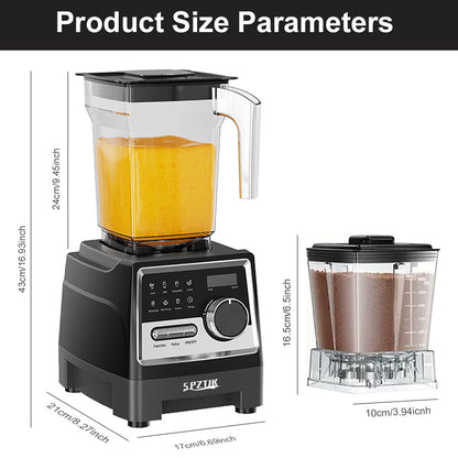 SPZTJK 28000RPM Pro Blender with 2 Containers, 68oz+800ml + Professional Blender | 8 Functions Powerful Kitchen Blender And Grinder Combo | for Coffee Beans, Dried Chili