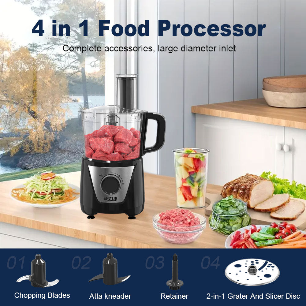 SPZK Food Processor for Chopping, Slicing & Shredding