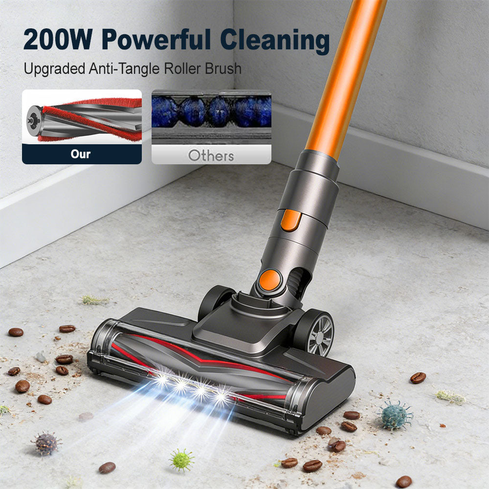 SPZTJK Cordless Vacuum Cleaner, 20Kpa Powerful Stick Vacuum with 45min Runtime, Anti-Tangle Vacuum Cleaners for Home, 50.72oz Dust Cup, Rechargeable Wireless Vacuum for Hardwood Floor Carpet Pet Hair