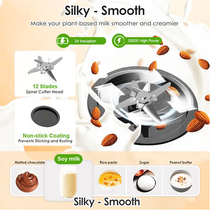 SPZTJK 50oz 10-in-1 Automatic Nut Milk Maker with 12 Blades, LED Display
