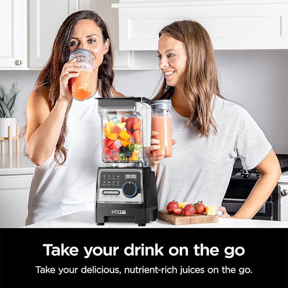 SPZTJK 28000RPM Pro Blender with 2 Containers, 68oz+800ml + Professional Blender | 8 Functions Powerful Kitchen Blender And Grinder Combo | for Coffee Beans, Dried Chili