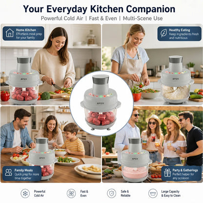 SPZK 2L Electric Food Chopper, Multi-speed Control Meat Grinder, Glass Bowl Food Processor, Black Household Style, Sharp Stainless Steel Blades, For Minced Meat, Baby Food, Vegetable Mashing, Thanksgiving Cooking, Easy Clean Kitchen Mincing Tool