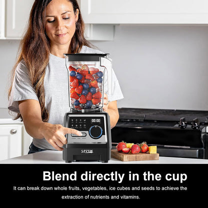 SPZTJK 28000RPM Pro Blender with 2 Containers, 68oz+800ml + Professional Blender | 8 Functions Powerful Kitchen Blender And Grinder Combo | for Coffee Beans, Dried Chili
