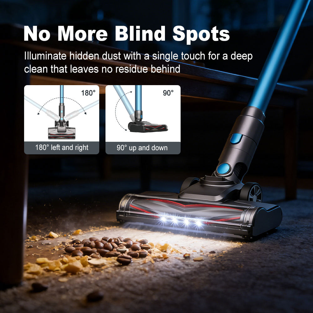 SPZTJK Cordless Vacuum Cleaner, 20Kpa Powerful Stick Vacuum with 45min Runtime, Anti-Tangle Vacuum Cleaners for Home, 50.72oz Dust Cup, Rechargeable Wireless Vacuum for Hardwood Floor Carpet Pet Hair