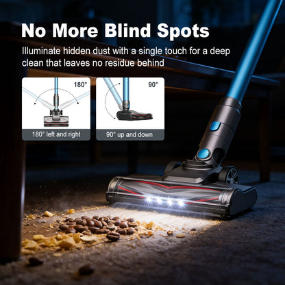 SPZTJK Cordless Vacuum Cleaner, 20Kpa Powerful Stick Vacuum with 45min Runtime, Anti-Tangle Vacuum Cleaners for Home, 50.72oz Dust Cup, Rechargeable Wireless Vacuum for Hardwood Floor Carpet Pet Hair