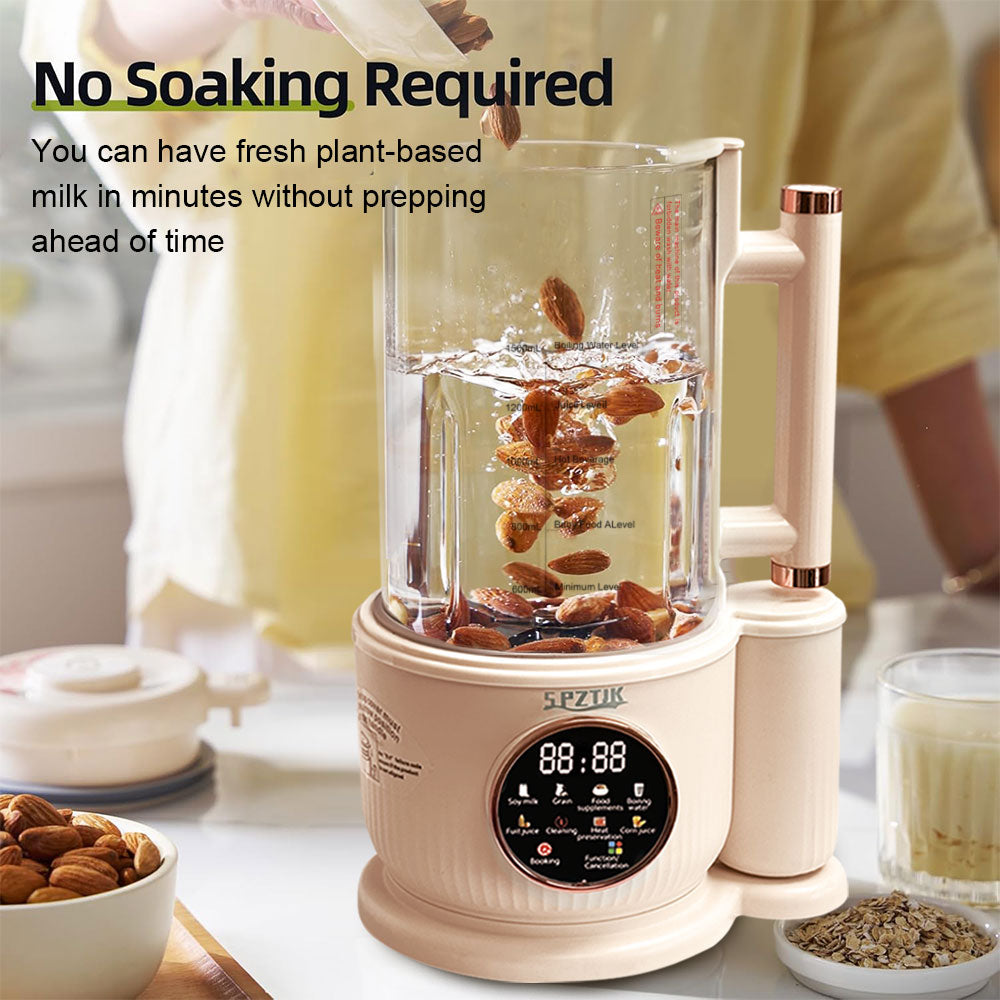 SPZTJK 50oz 10-in-1 Automatic Nut Milk Maker with 12 Blades, LED Display