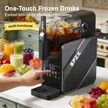 SPZK Slushie Machine No Ice Needed, Slushy Machine for Home, 88oz Frozen Drink Maker with 3 Preset Programs for Ice Slush, Snow Slush, Milkshake, Adjustable Hardness, LED Display, Self-Cleaning, Black