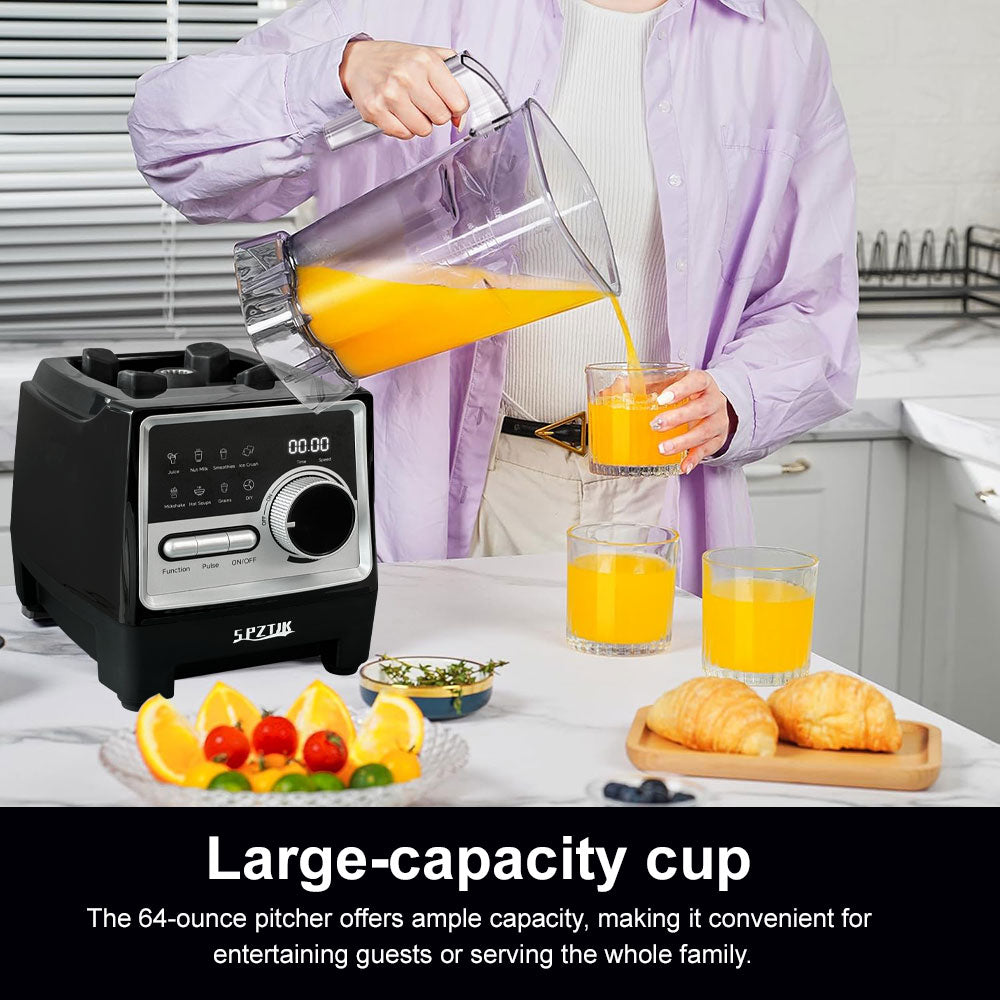 SPZTJK 28000RPM Pro Blender with 2 Containers, 68oz+800ml + Professional Blender | 8 Functions Powerful Kitchen Blender And Grinder Combo | for Coffee Beans, Dried Chili