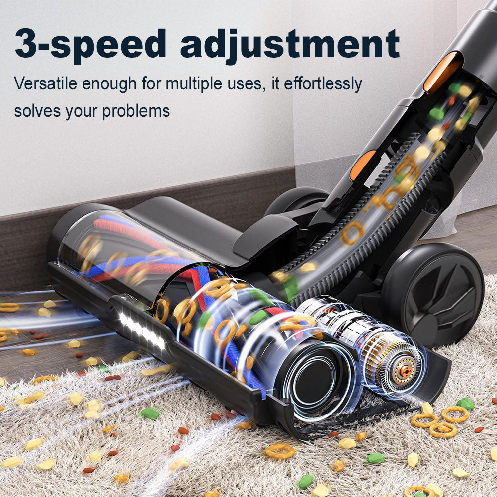 SPZTJK Cordless Vacuum Cleaner, 20Kpa Powerful Stick Vacuum with 45min Runtime, Anti-Tangle Vacuum Cleaners for Home, 50.72oz Dust Cup, Rechargeable Wireless Vacuum for Hardwood Floor Carpet Pet Hair