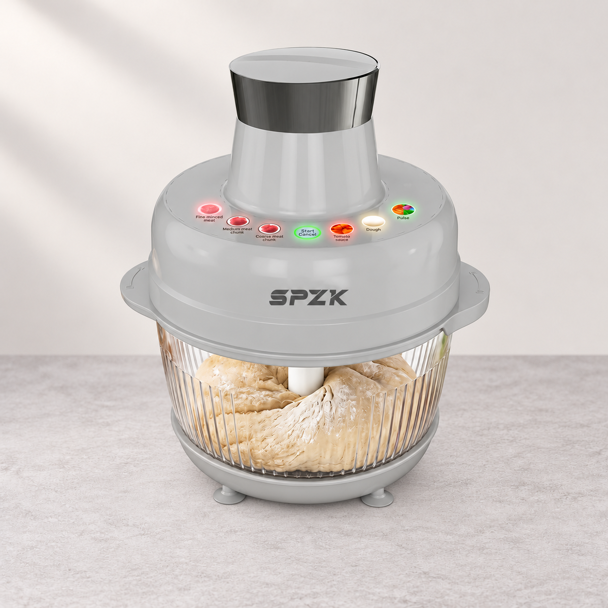 SPZK Food Chopper with Dough Kneading & Preset Controls