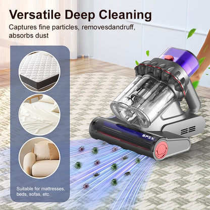 SPZTJK Upgraded Version Mattress Vacuum Cleaner, Mattress Cleaner Machine Deep Cleaner, 20Kpa Bed Vacuum Cleaner with UVC And Hot Air And High Heating