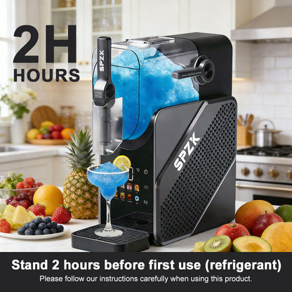 SPZK Slushie Machine No Ice Needed, Slushy Machine for Home, 88oz Frozen Drink Maker with 3 Preset Programs for Ice Slush, Snow Slush, Milkshake, Adjustable Hardness, LED Display, Self-Cleaning, Black